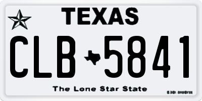 TX license plate CLB5841