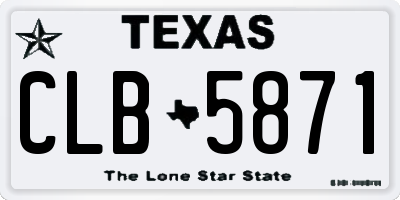 TX license plate CLB5871