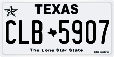 TX license plate CLB5907