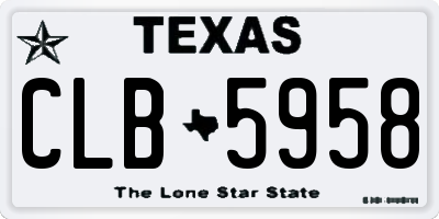 TX license plate CLB5958