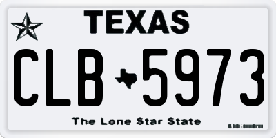 TX license plate CLB5973