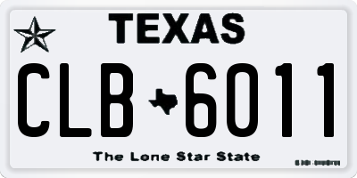 TX license plate CLB6011