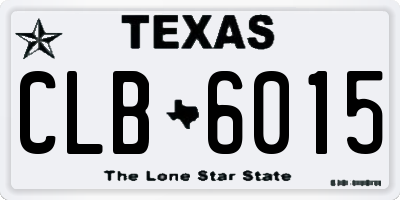 TX license plate CLB6015