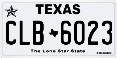 TX license plate CLB6023