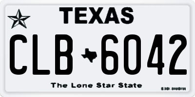 TX license plate CLB6042