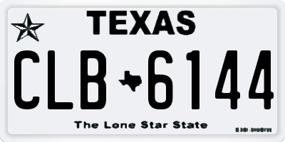TX license plate CLB6144