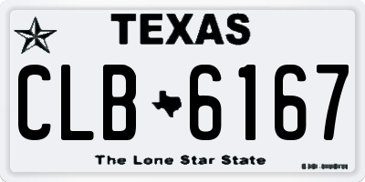 TX license plate CLB6167
