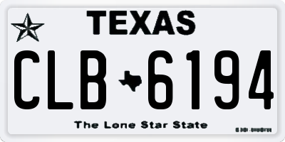 TX license plate CLB6194