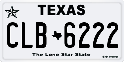 TX license plate CLB6222