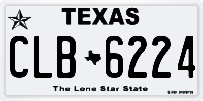 TX license plate CLB6224