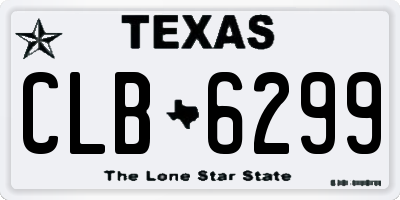 TX license plate CLB6299
