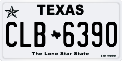 TX license plate CLB6390
