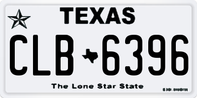 TX license plate CLB6396