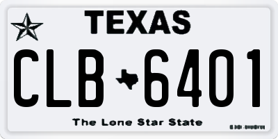 TX license plate CLB6401