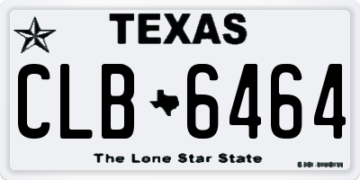 TX license plate CLB6464