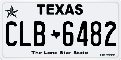 TX license plate CLB6482