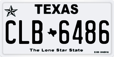 TX license plate CLB6486