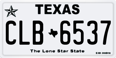 TX license plate CLB6537