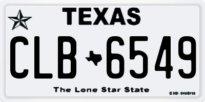 TX license plate CLB6549
