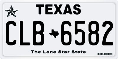 TX license plate CLB6582
