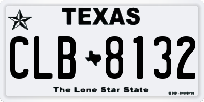 TX license plate CLB8132