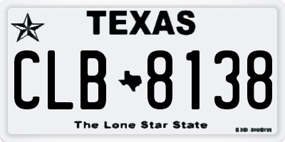TX license plate CLB8138