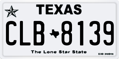 TX license plate CLB8139