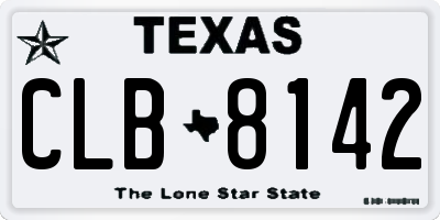 TX license plate CLB8142