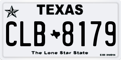 TX license plate CLB8179