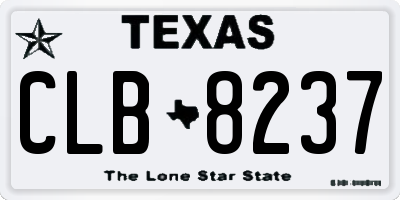 TX license plate CLB8237