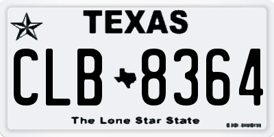 TX license plate CLB8364