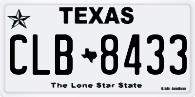 TX license plate CLB8433