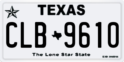 TX license plate CLB9610