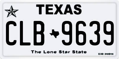 TX license plate CLB9639