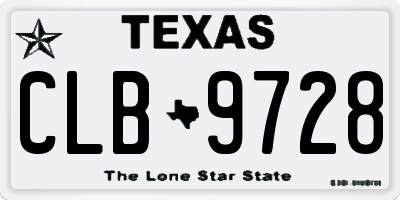 TX license plate CLB9728