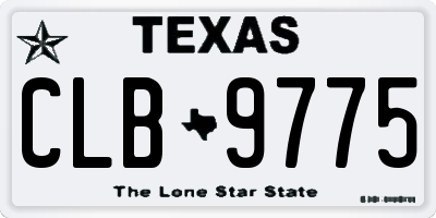 TX license plate CLB9775