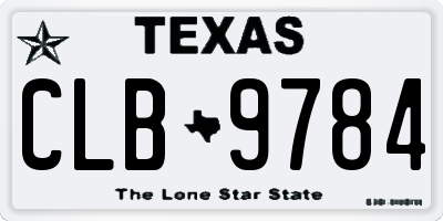 TX license plate CLB9784