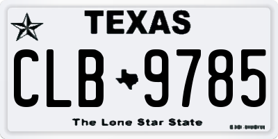 TX license plate CLB9785