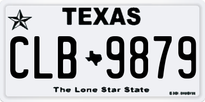 TX license plate CLB9879