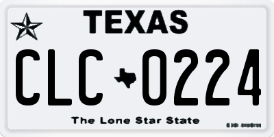 TX license plate CLC0224