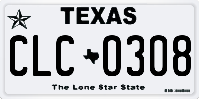 TX license plate CLC0308
