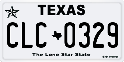 TX license plate CLC0329