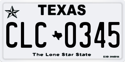 TX license plate CLC0345