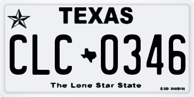 TX license plate CLC0346