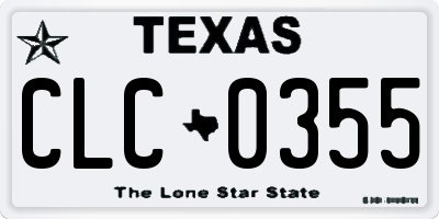 TX license plate CLC0355