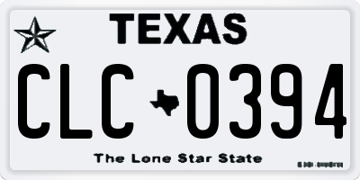 TX license plate CLC0394