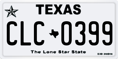 TX license plate CLC0399