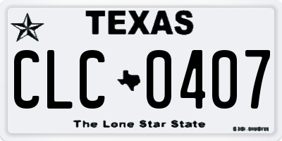 TX license plate CLC0407