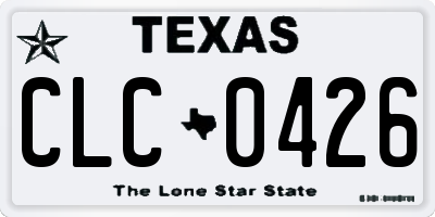 TX license plate CLC0426