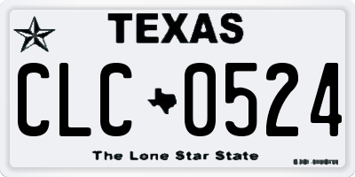 TX license plate CLC0524